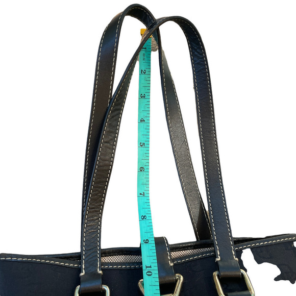 Dooney & Bourke North/South Black-On-Black Signature Canvas Bucket Handbag - Picture 15 of 16